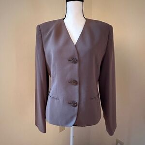 *LORD & TAYLOR* Brown Button Blazer Suit Jacket Size 8